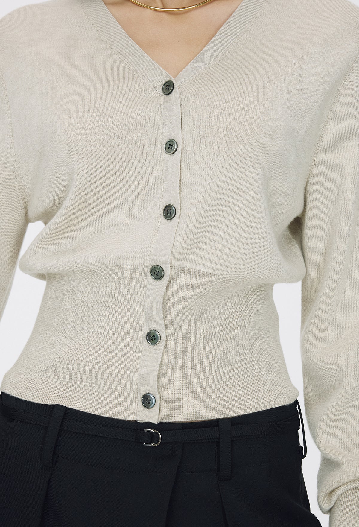 Spring Wool Cardigan Light Beige
