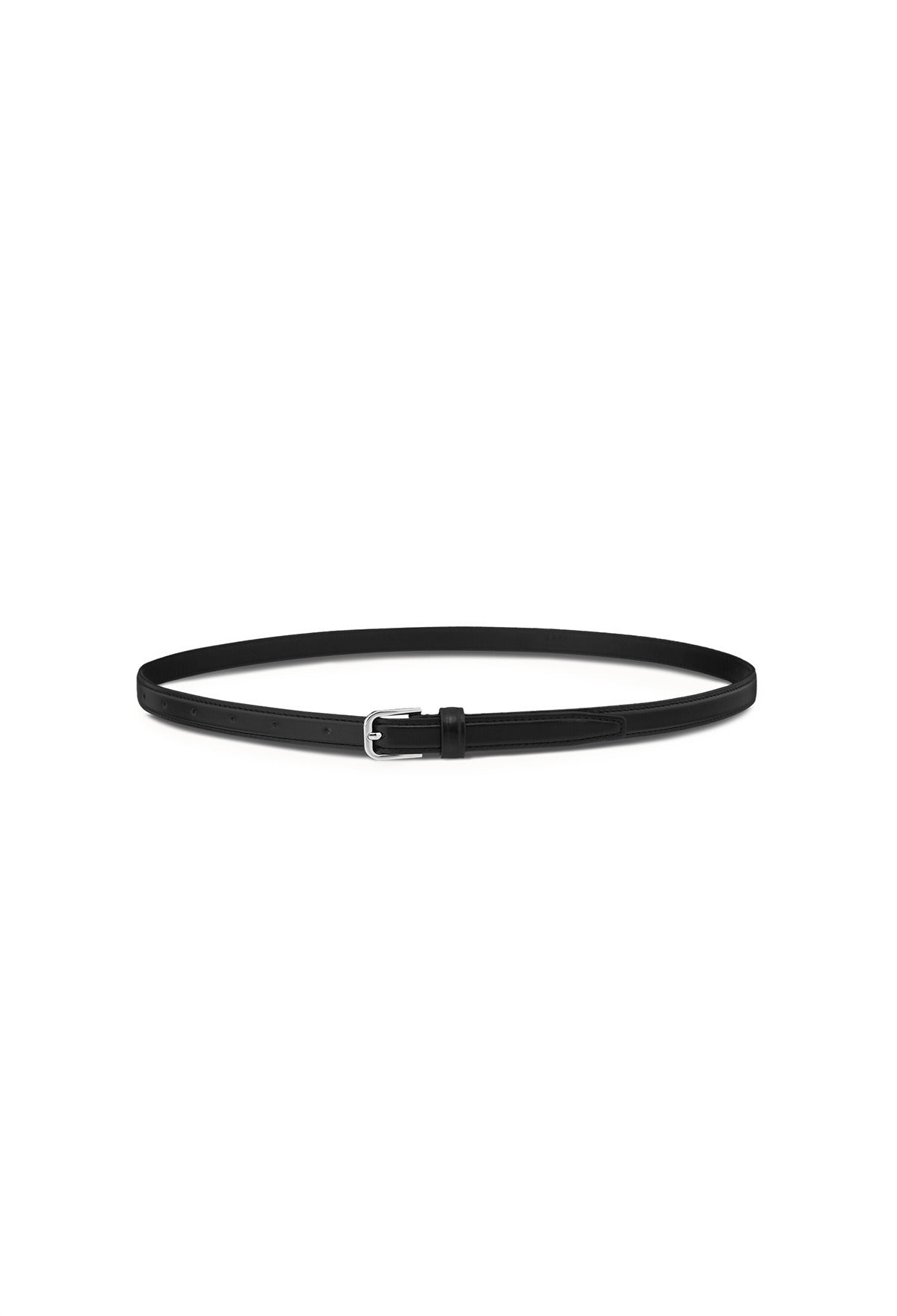 Sleek Buckle Belt Black Silver