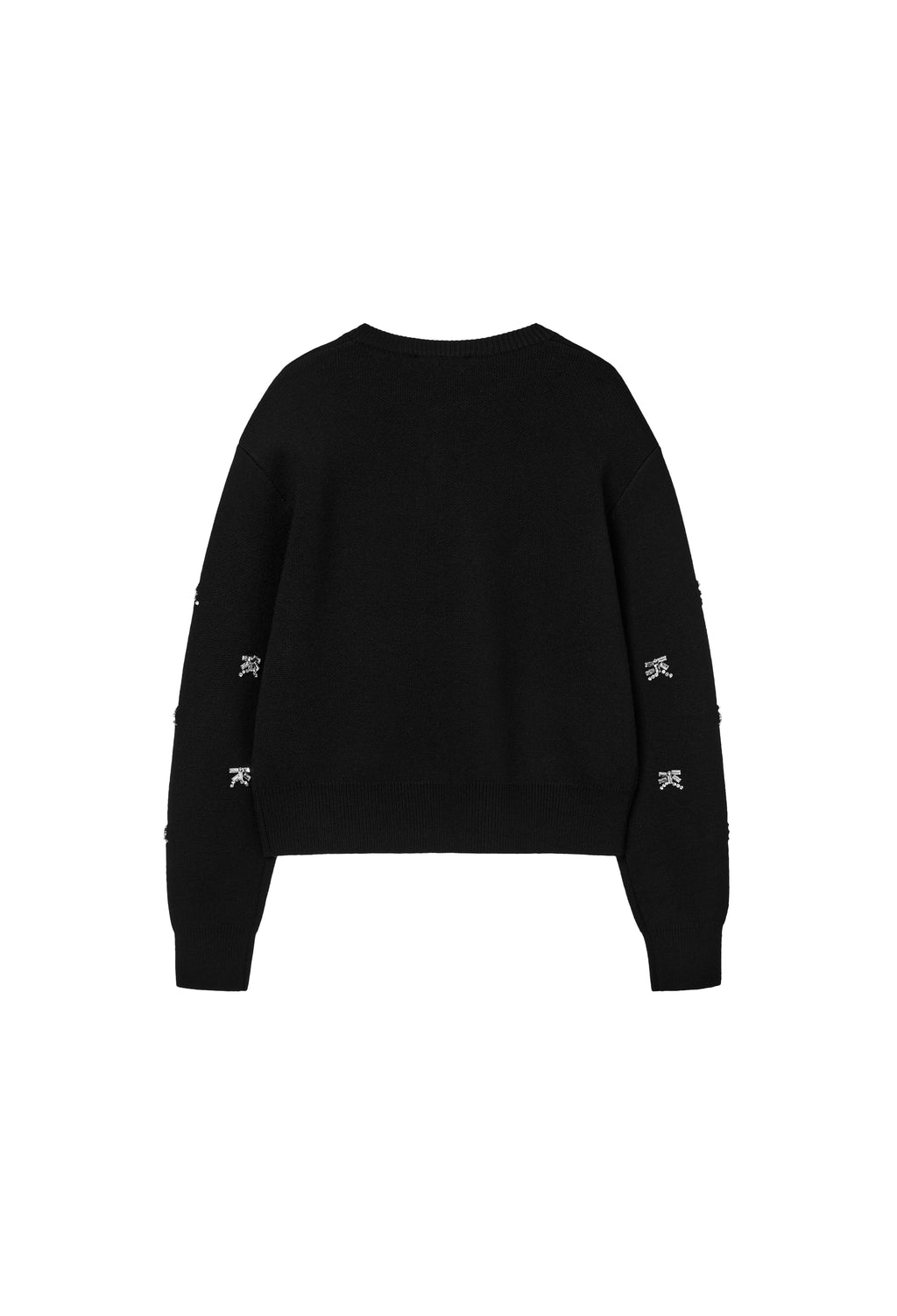 Wool 100 Beaded Cardigan Black