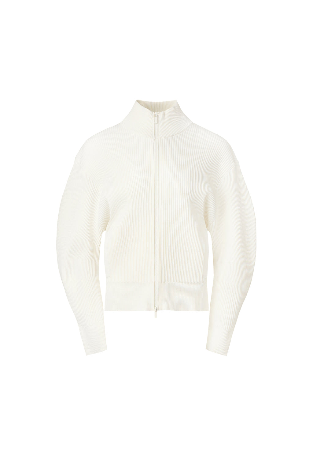 High-density Knit Zip-Up Ivory