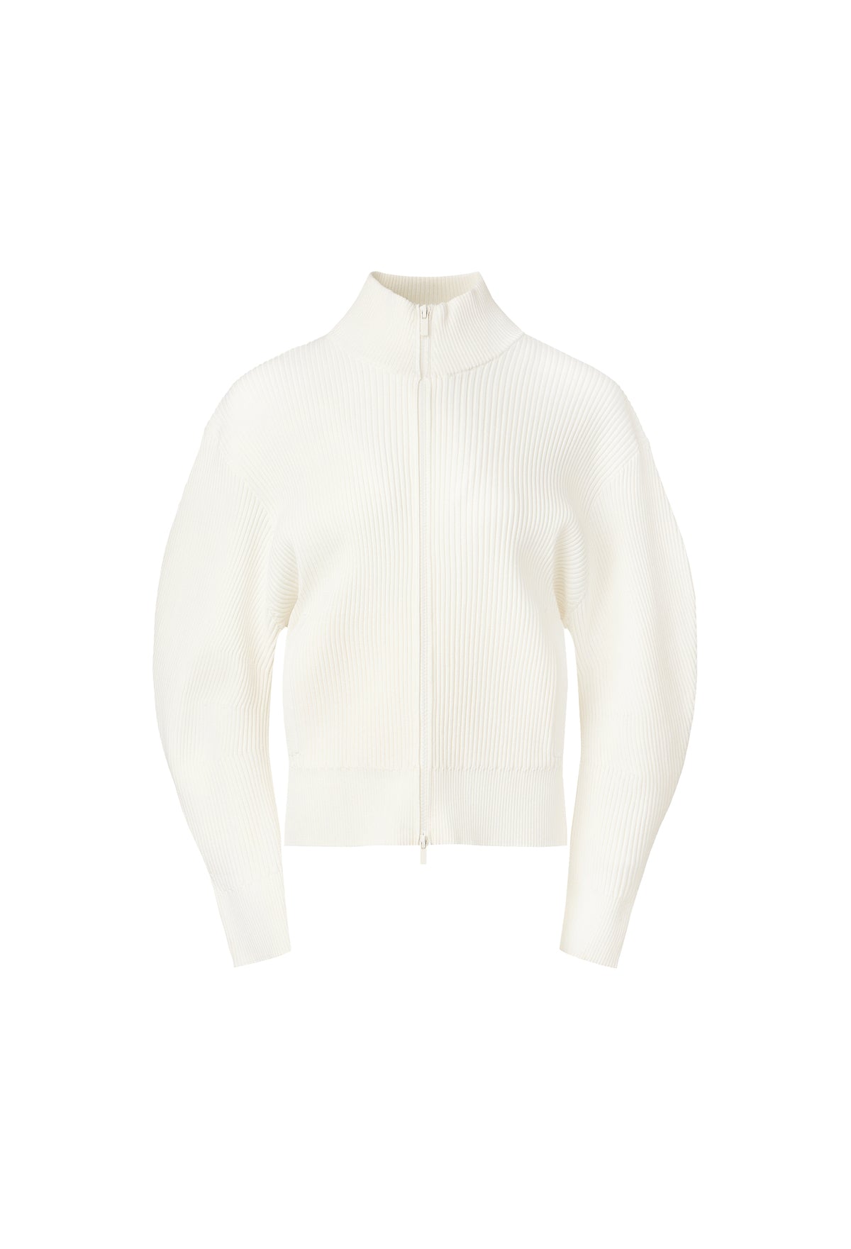 High-density Knit Zip-Up Ivory