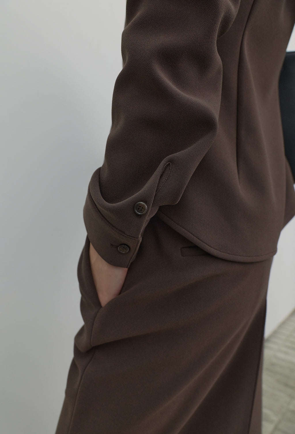 High-density Slim-Fit Shirt Brown