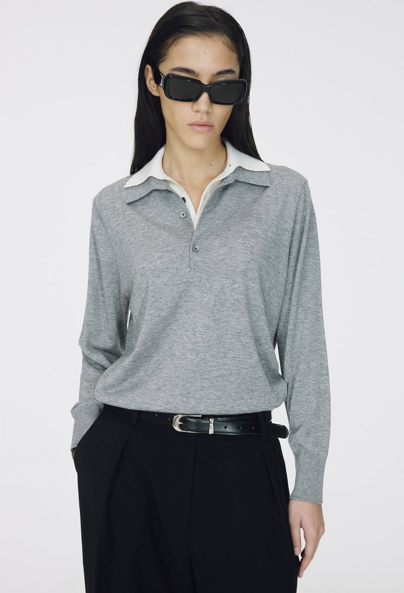 Spring Wool Pique Knit Gray