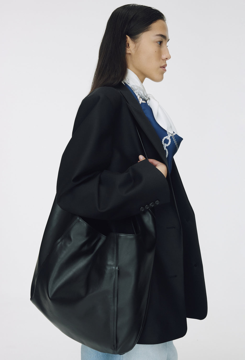 울 테일러드 블레이저 블랙