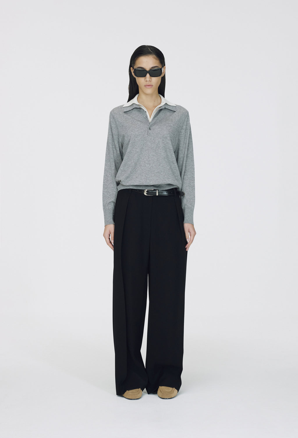 Spring Wool Pique Knit Gray