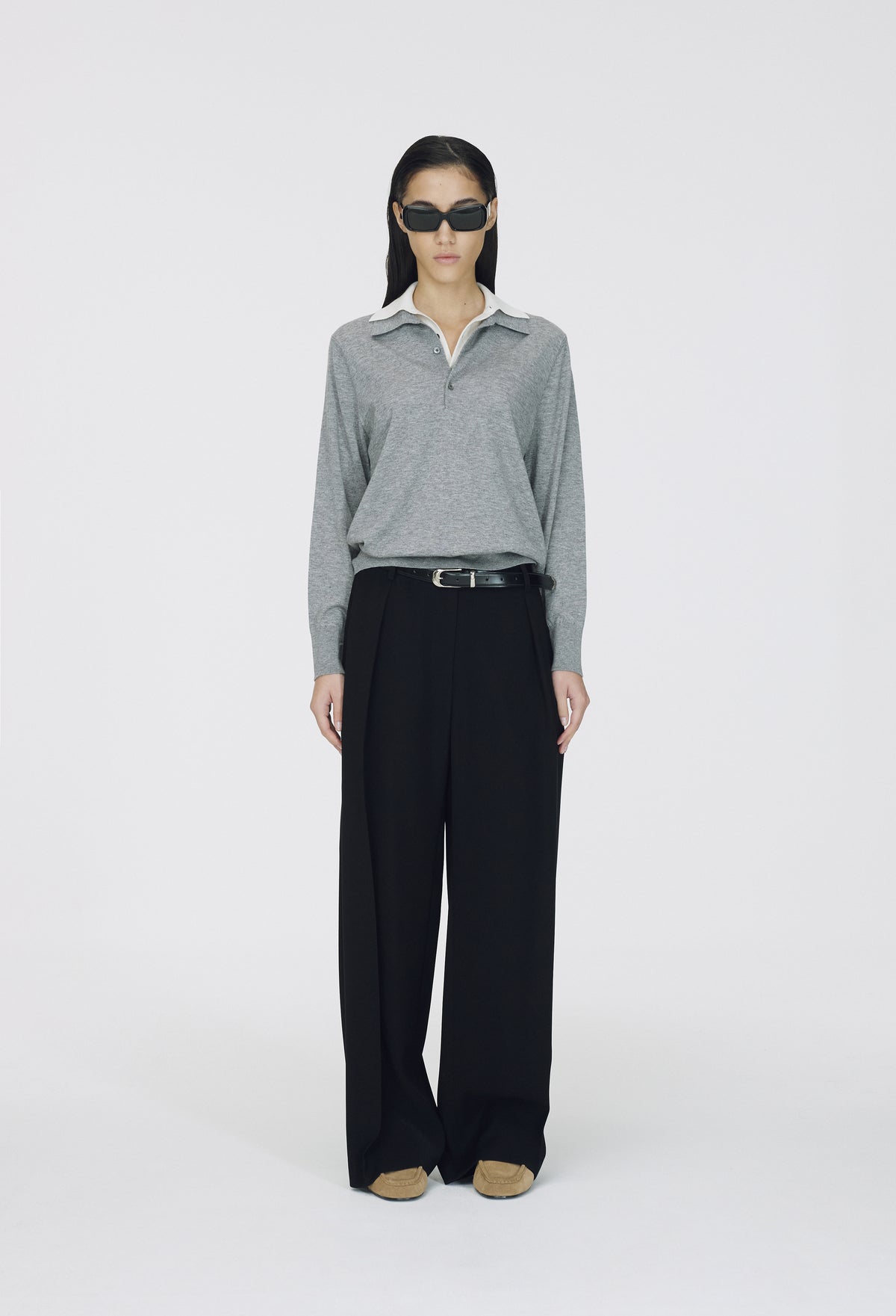 Spring Wool Pique Knit Gray