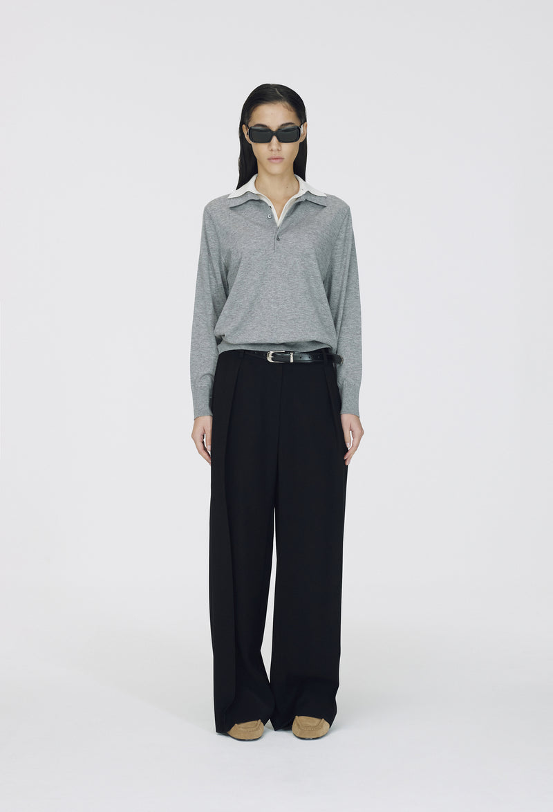 Spring Wool Pique Knit Gray