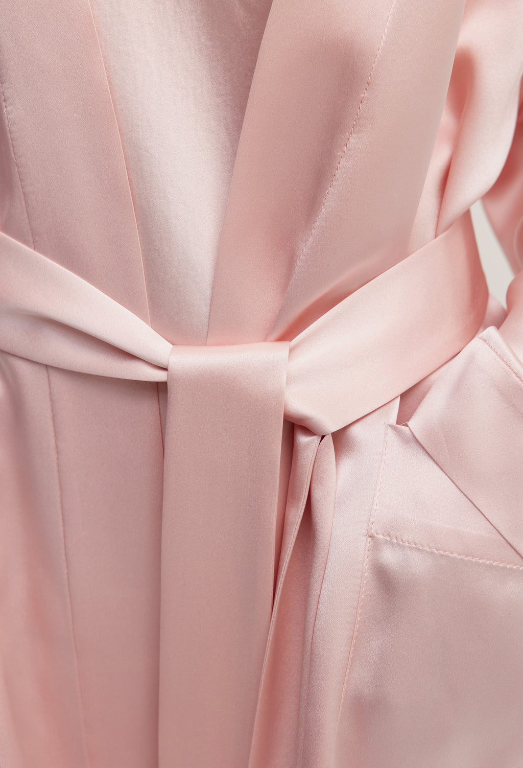 실크 라운지 로브 핑크