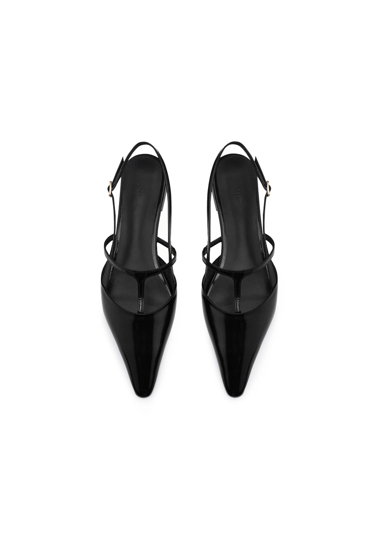 T Strap Slingback Black