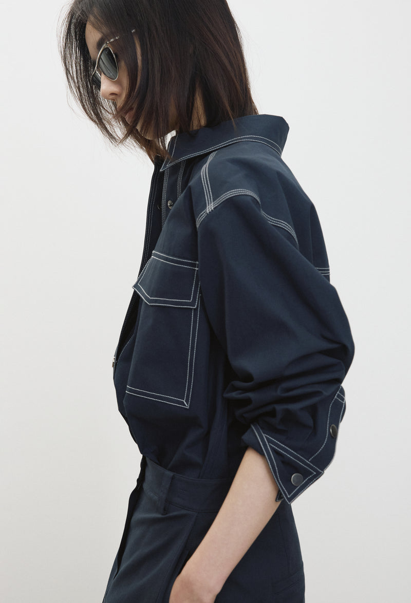 Stitch Pocket Shirt Navy