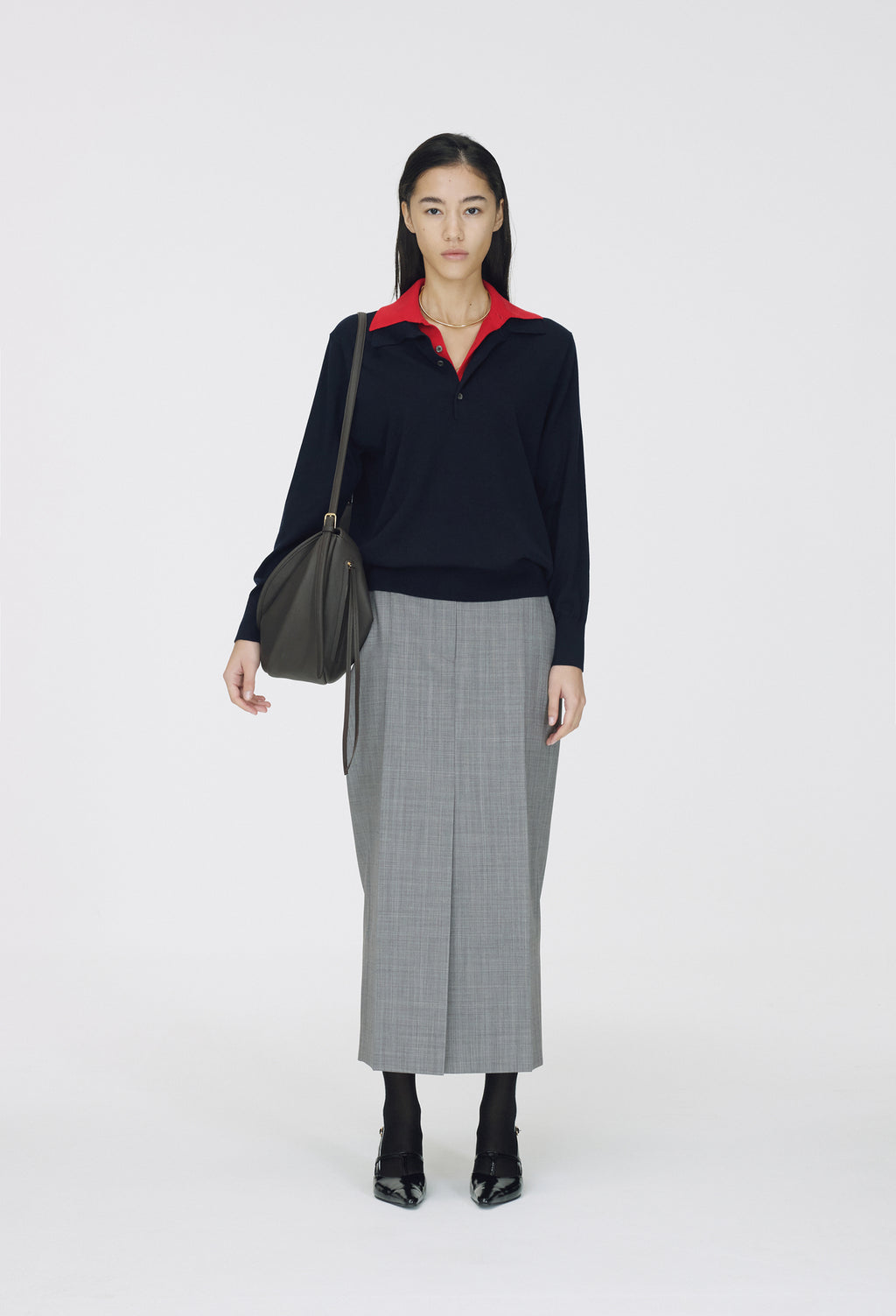 Spring Wool Pique Knit Navy