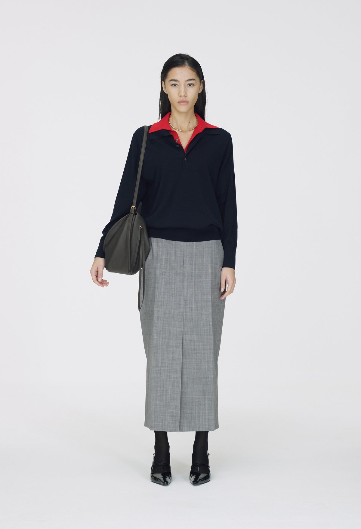 Spring Wool Pique Knit Navy