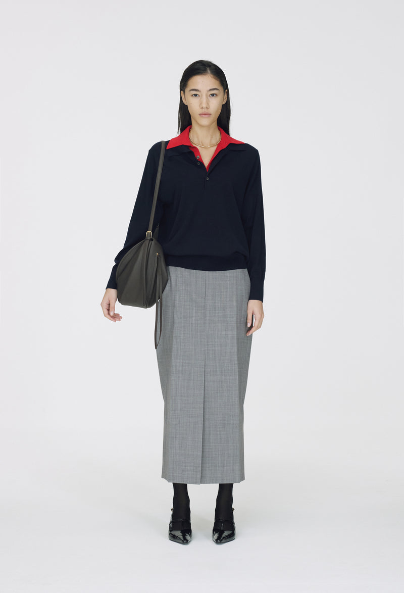 Spring Wool Pique Knit Navy