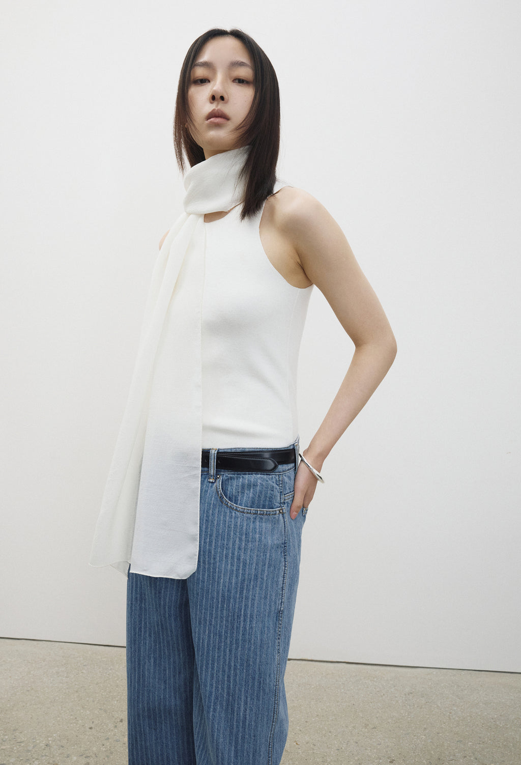 워셔블 울코튼 커브드 탑 아이보리