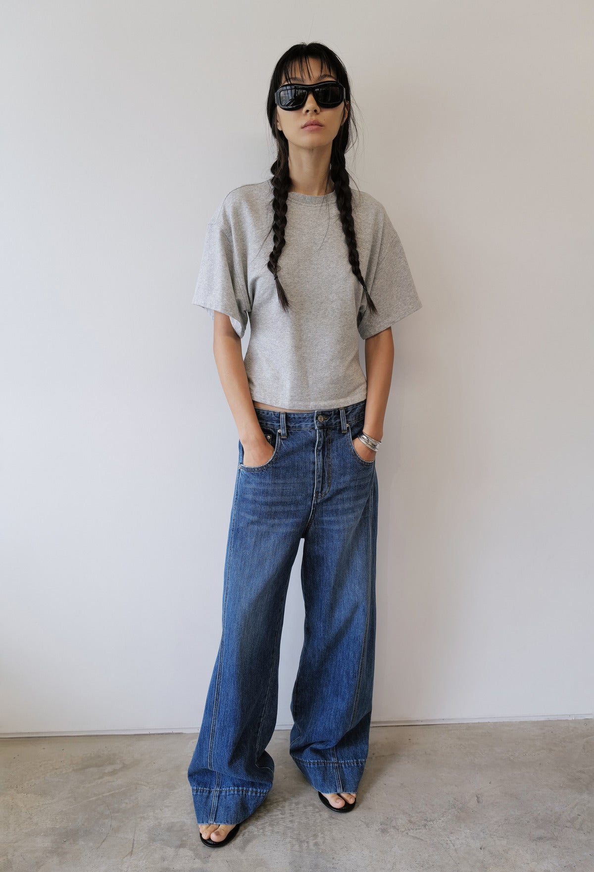 데일리 라운지 티셔츠 그레이