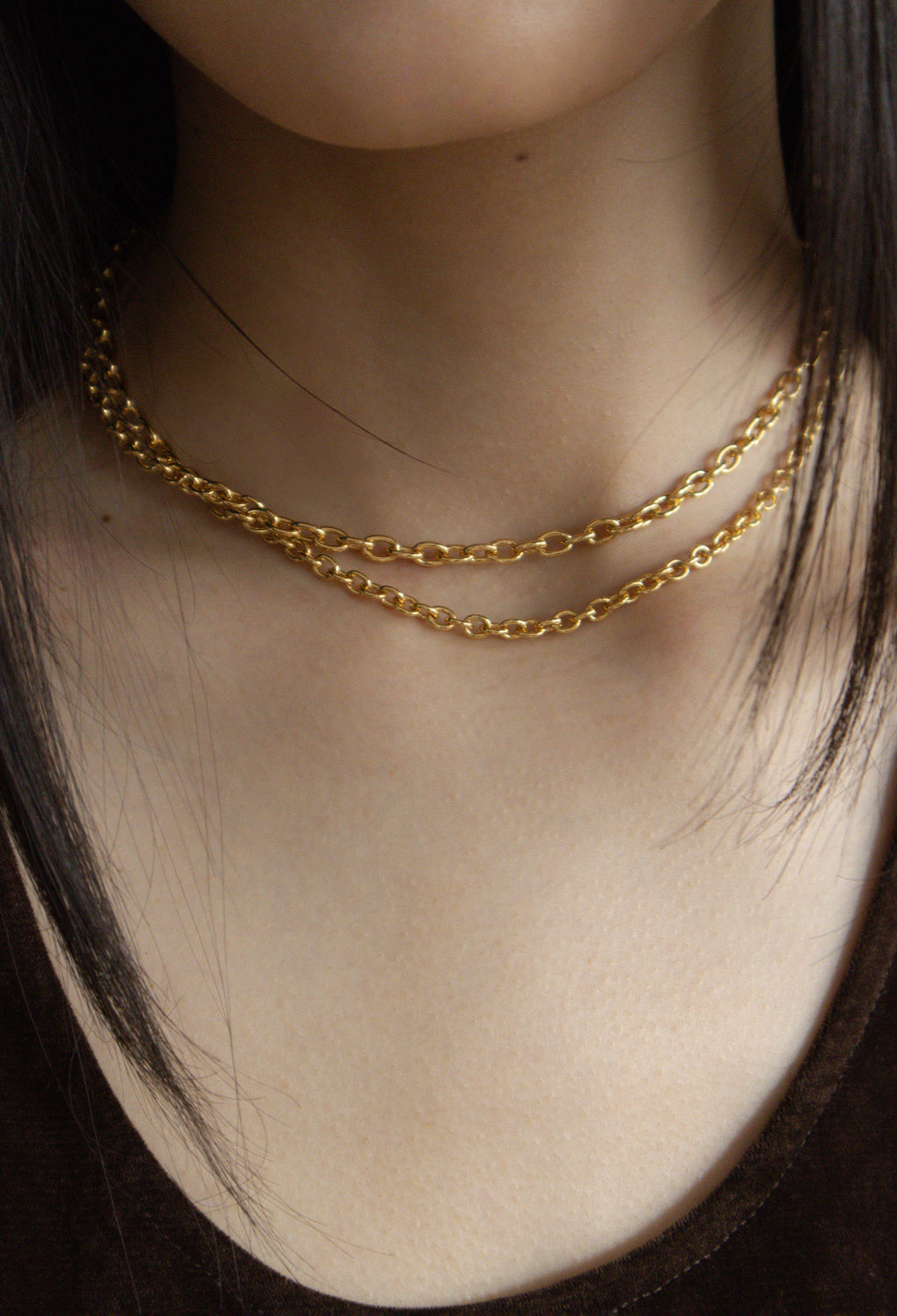 Double Chain Necklace Gold
