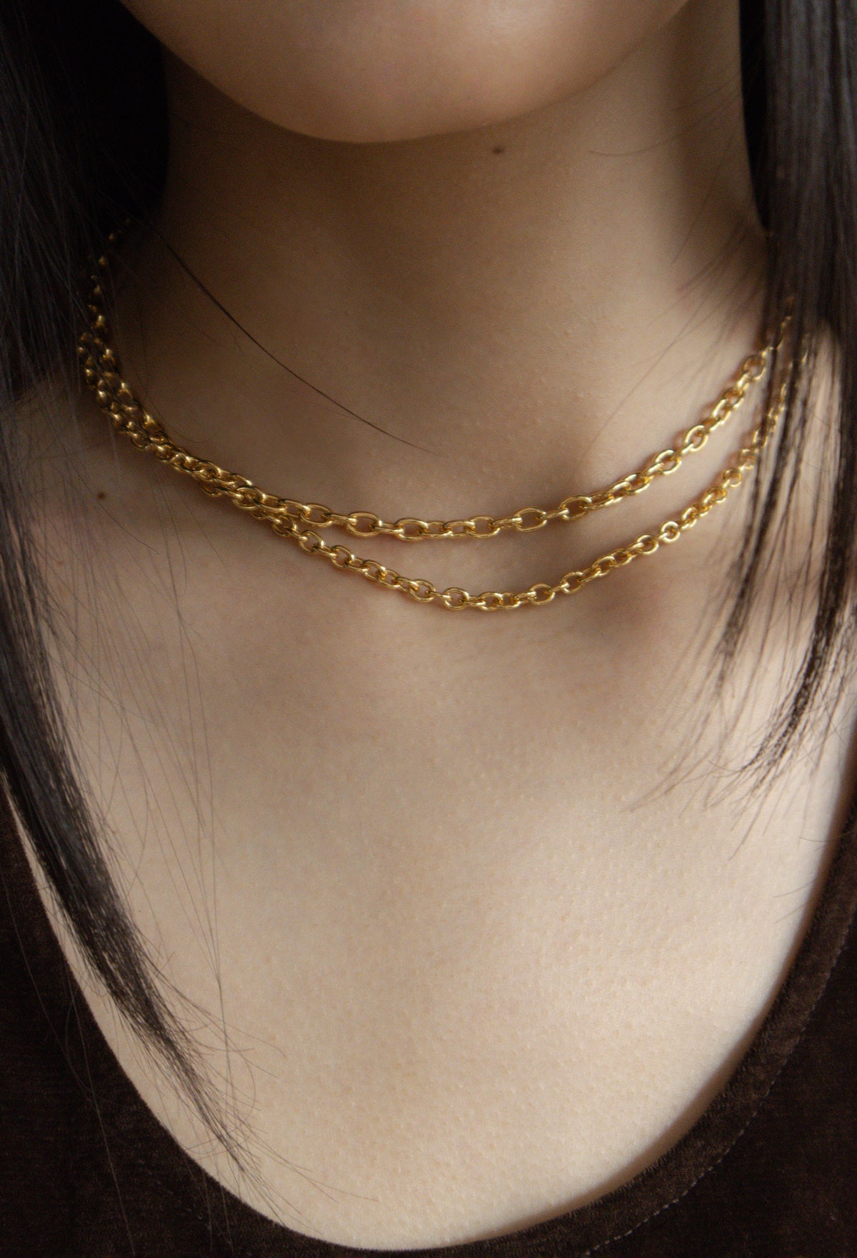 Double Chain Necklace Gold