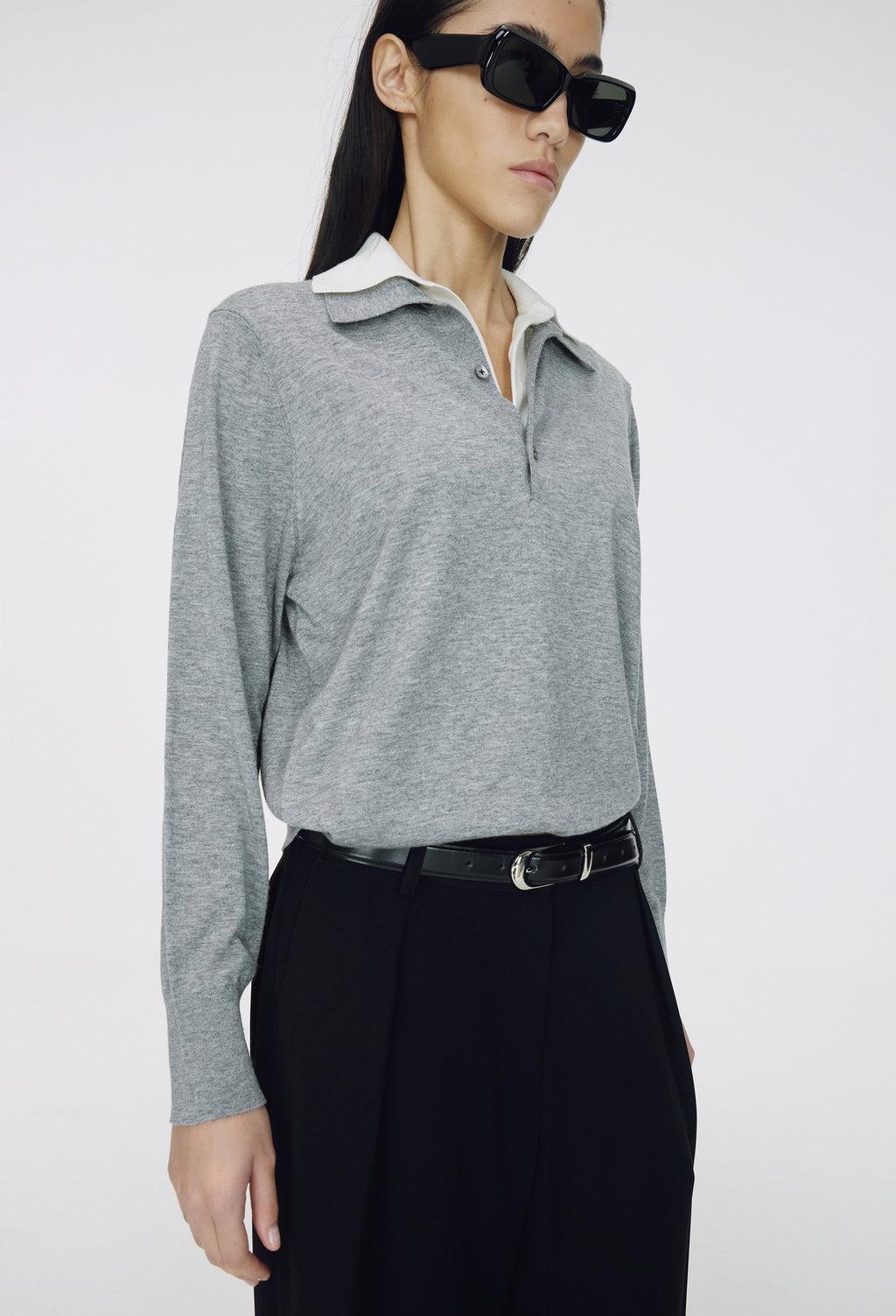 Spring Wool Pique Knit Gray