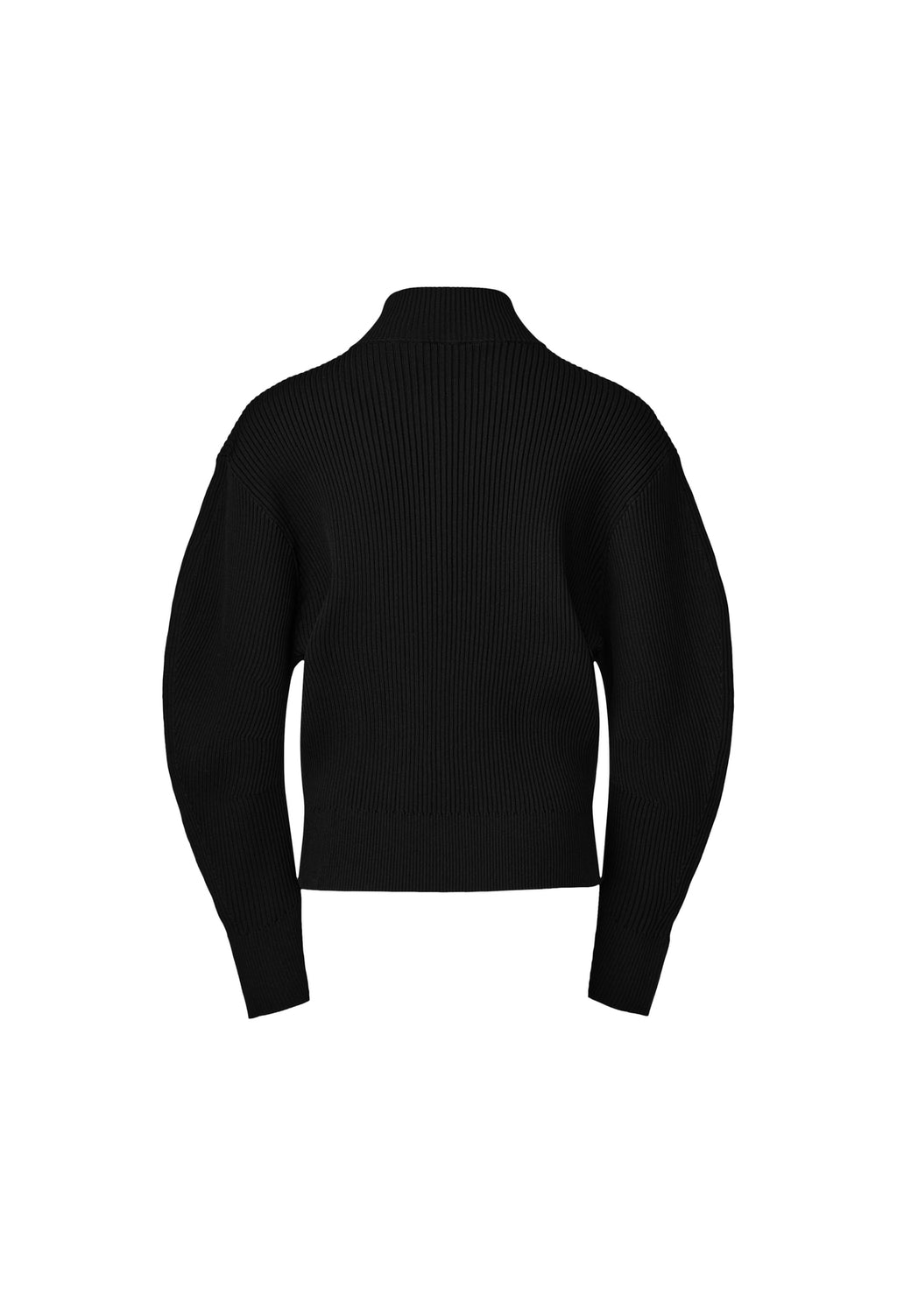 High-density Knit Zip-Up Black