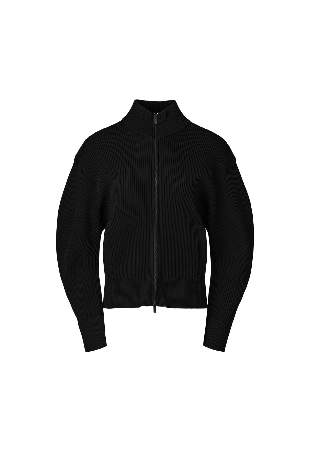 High-density Knit Zip-Up Black