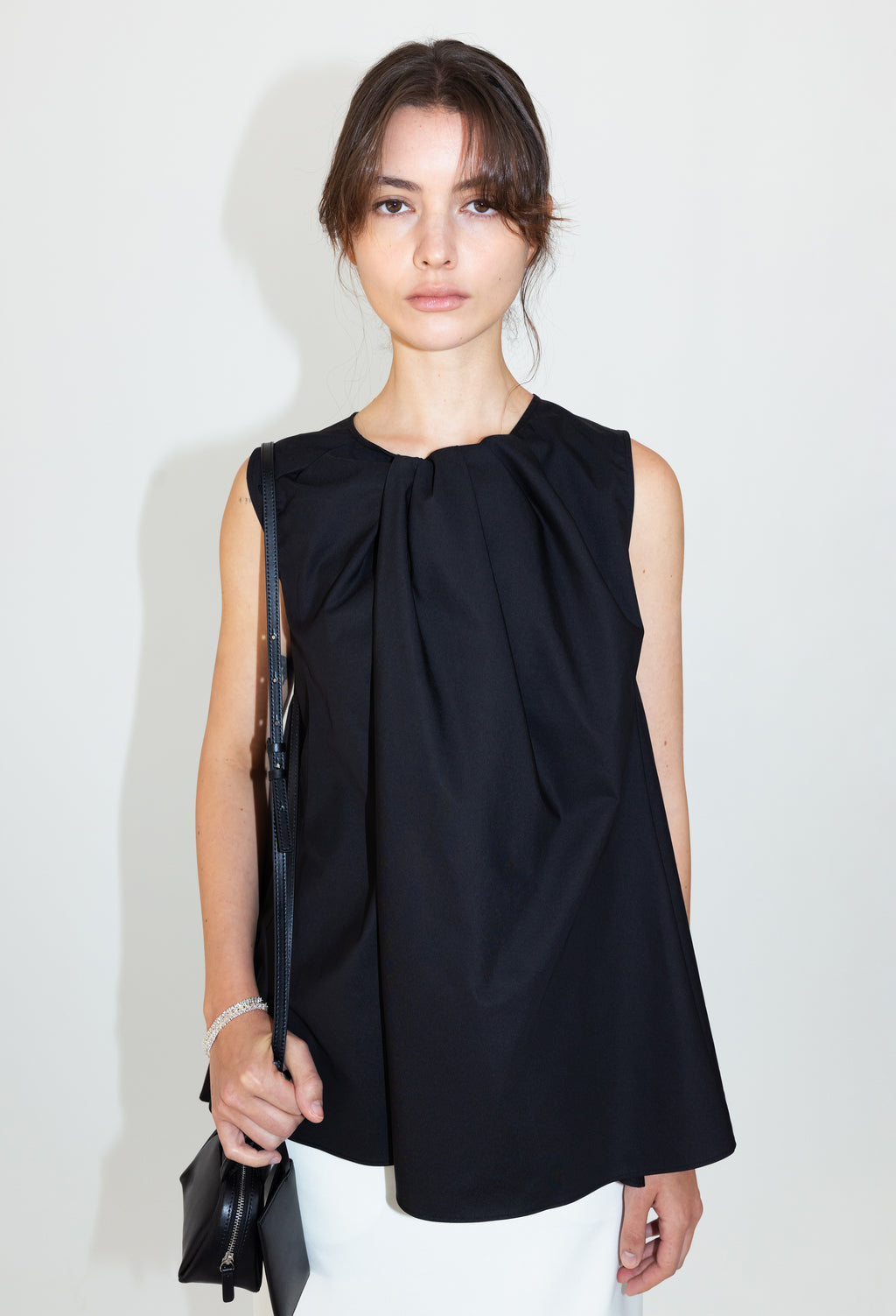포멀 린넨 스커트 - 아이보리