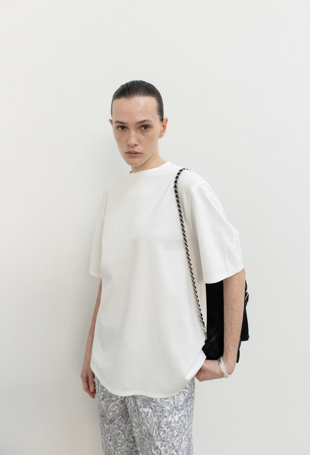 Overfit Cotton T-Shirt Ivory