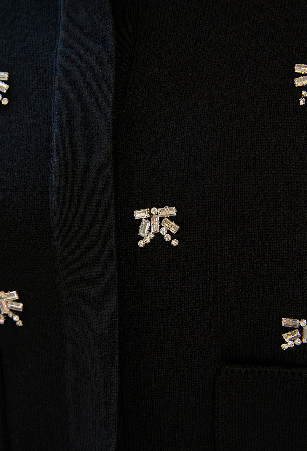 Wool 100 Beaded Cardigan Black