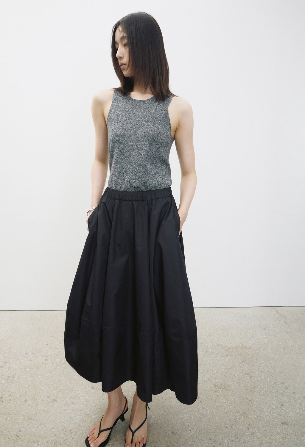 Balloon Full Skirt Black