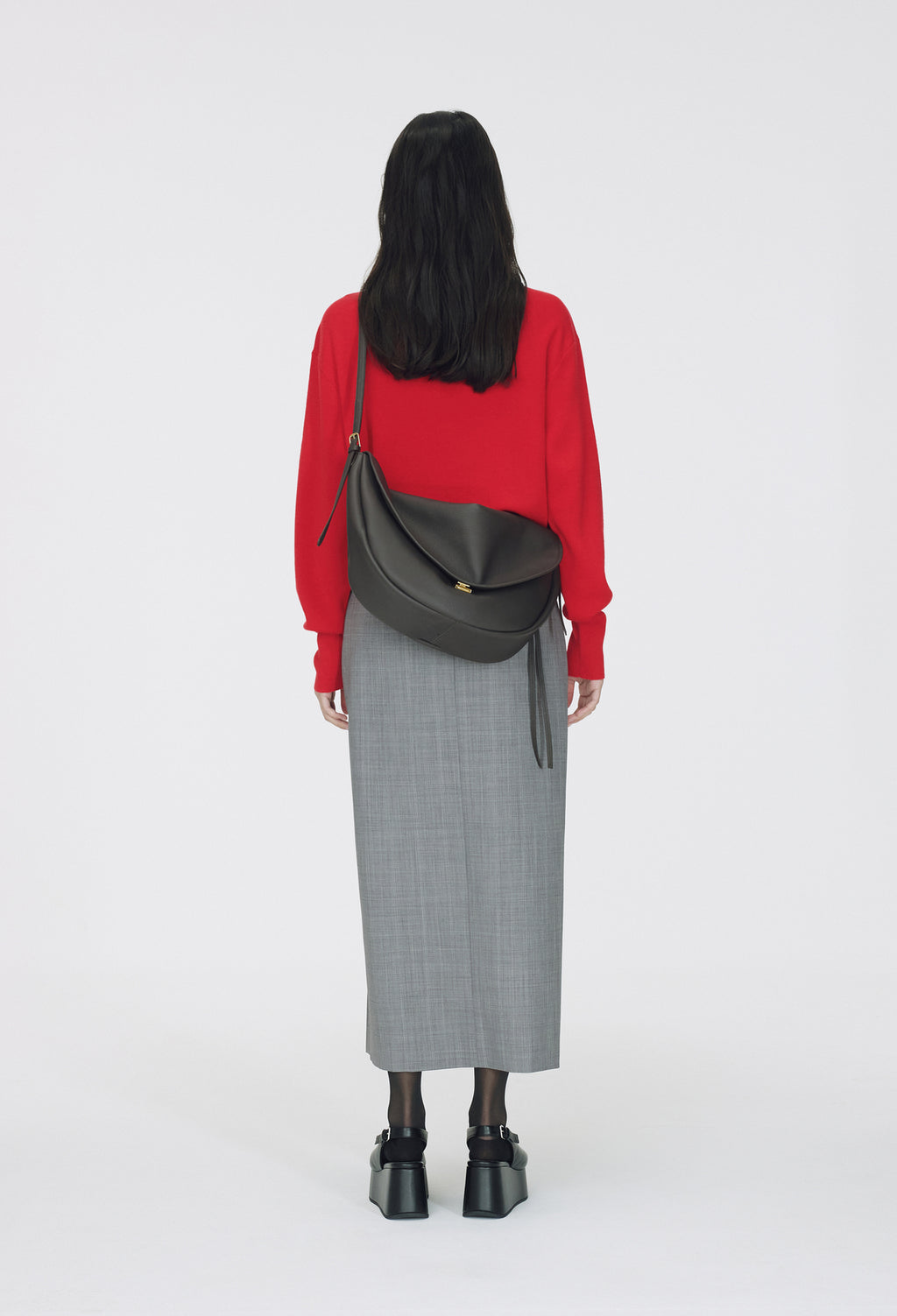 Spring Wool Boatneck Pullover Red