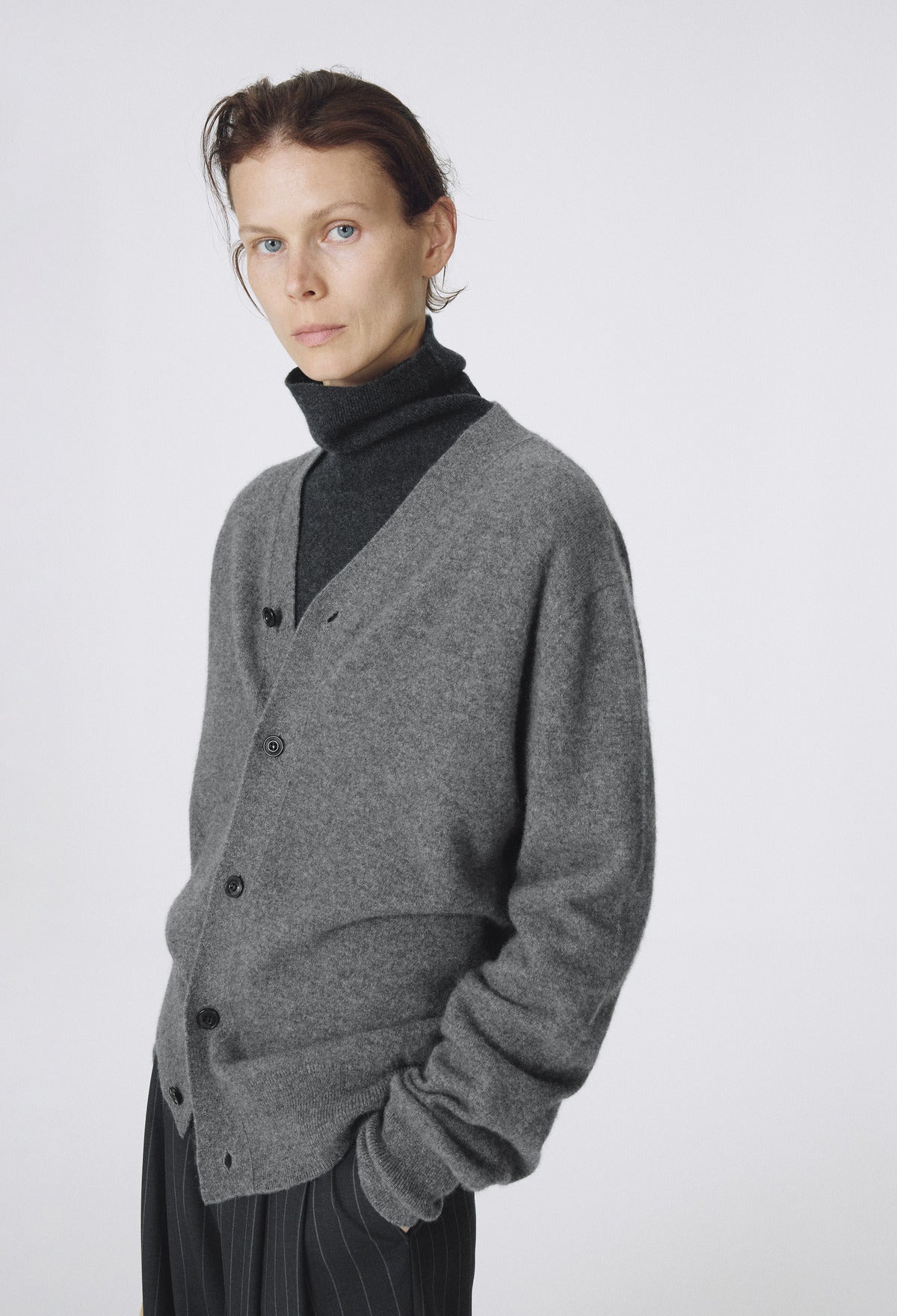 Cashmere 100 Boy Cardigan Gray