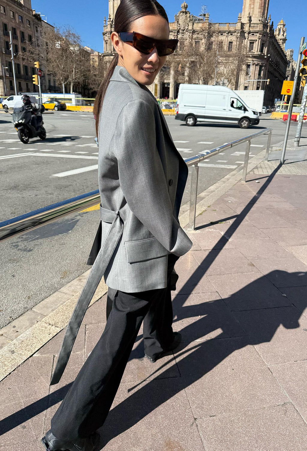 럭스 울실크 자켓 그레이