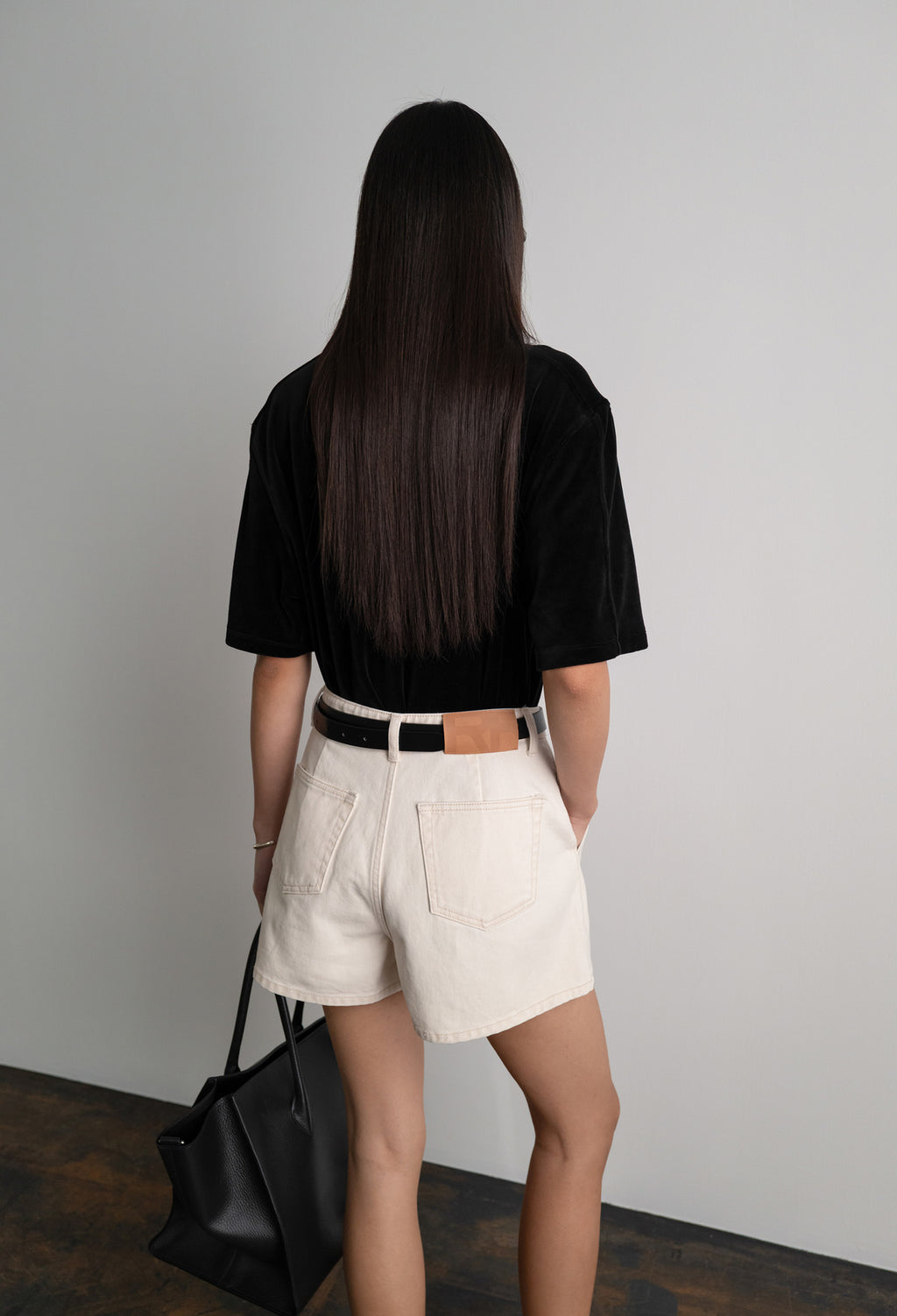 마르 데님 쇼츠 크림
