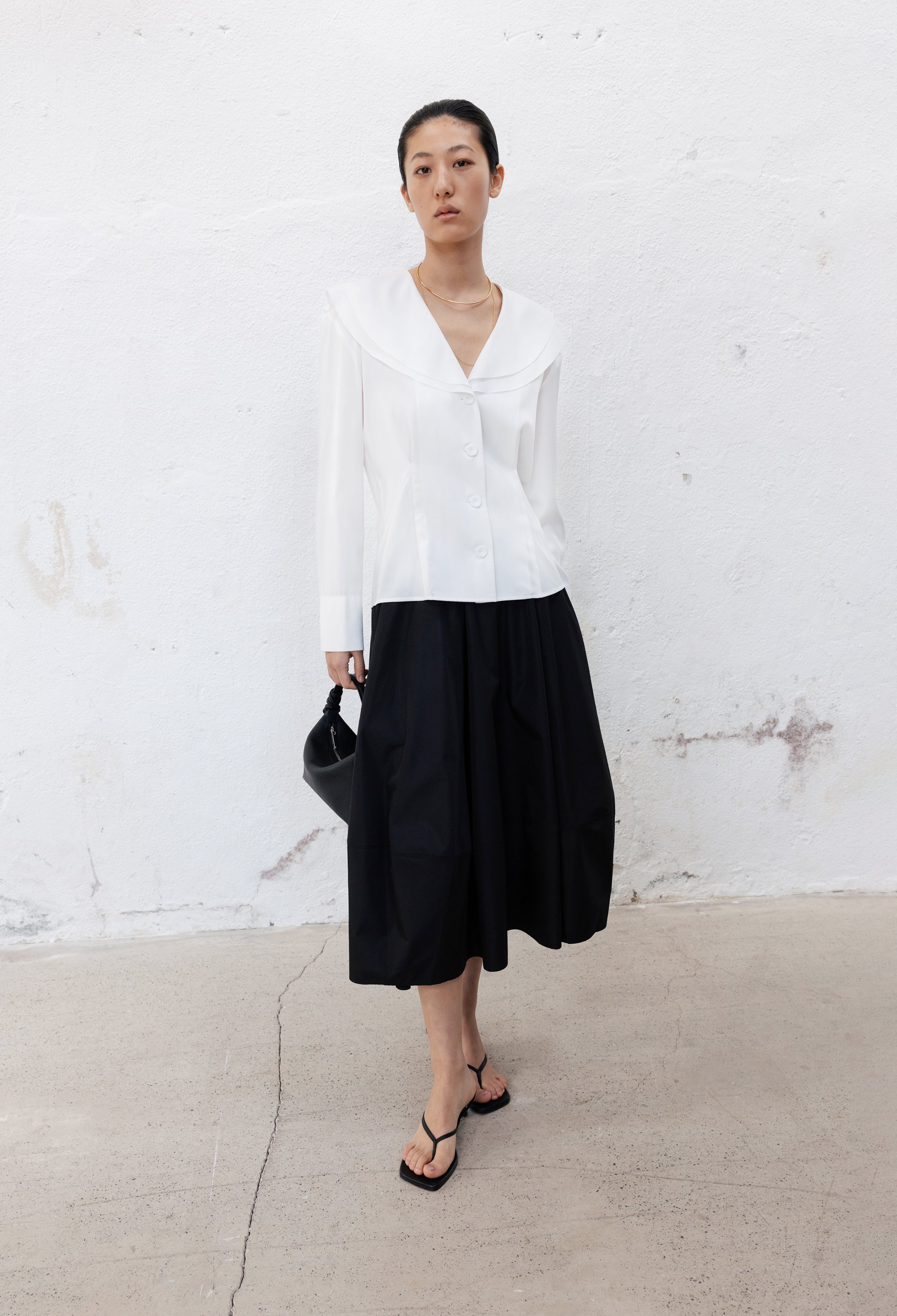 Ruffled shirt blouse