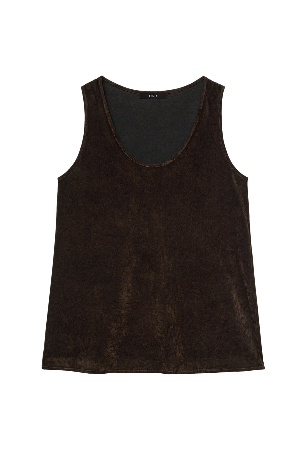 Velour Sleeveless Top Brown