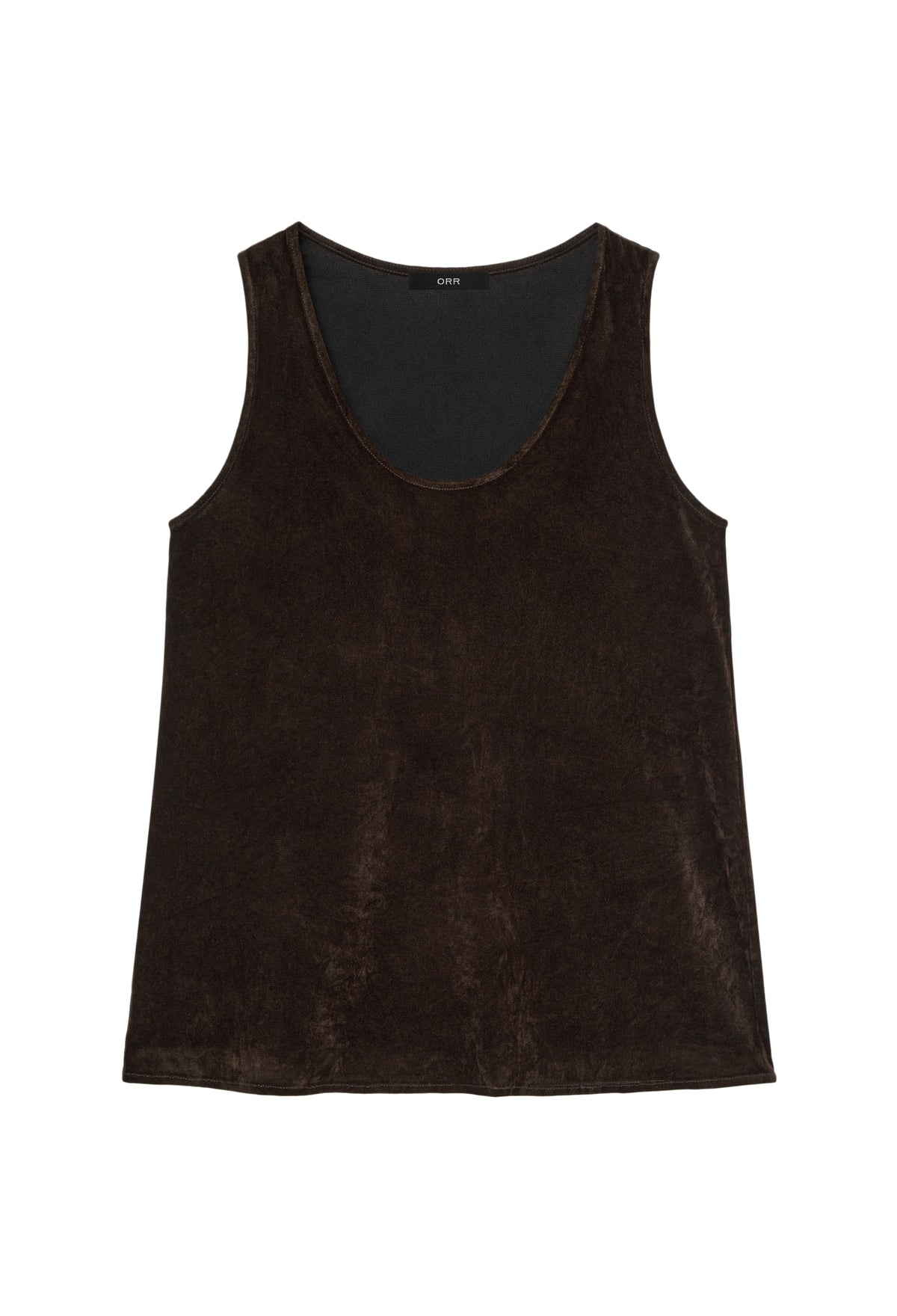 Velour Sleeveless Top Brown