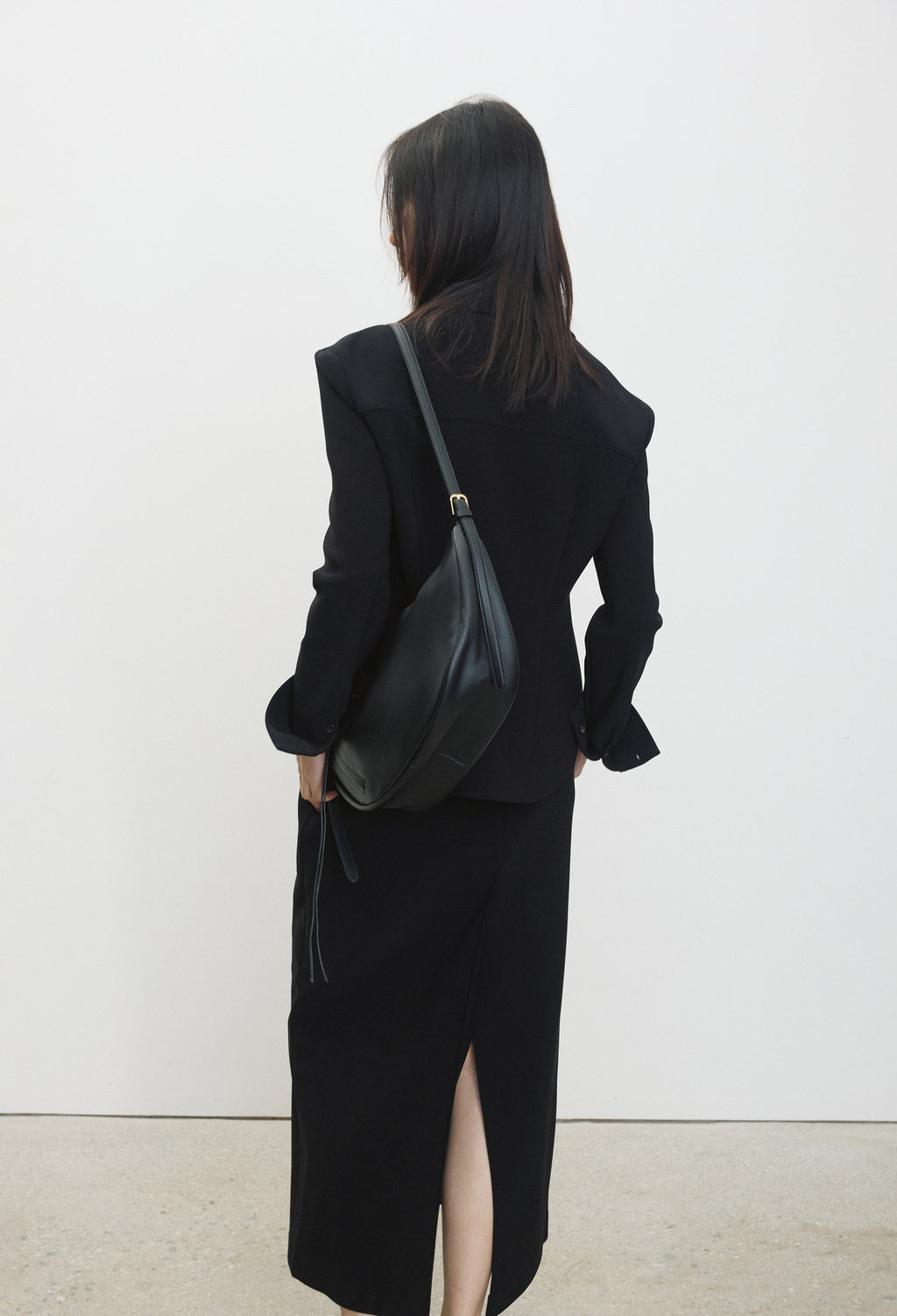 High-density Stretch Maxi Skirt Black