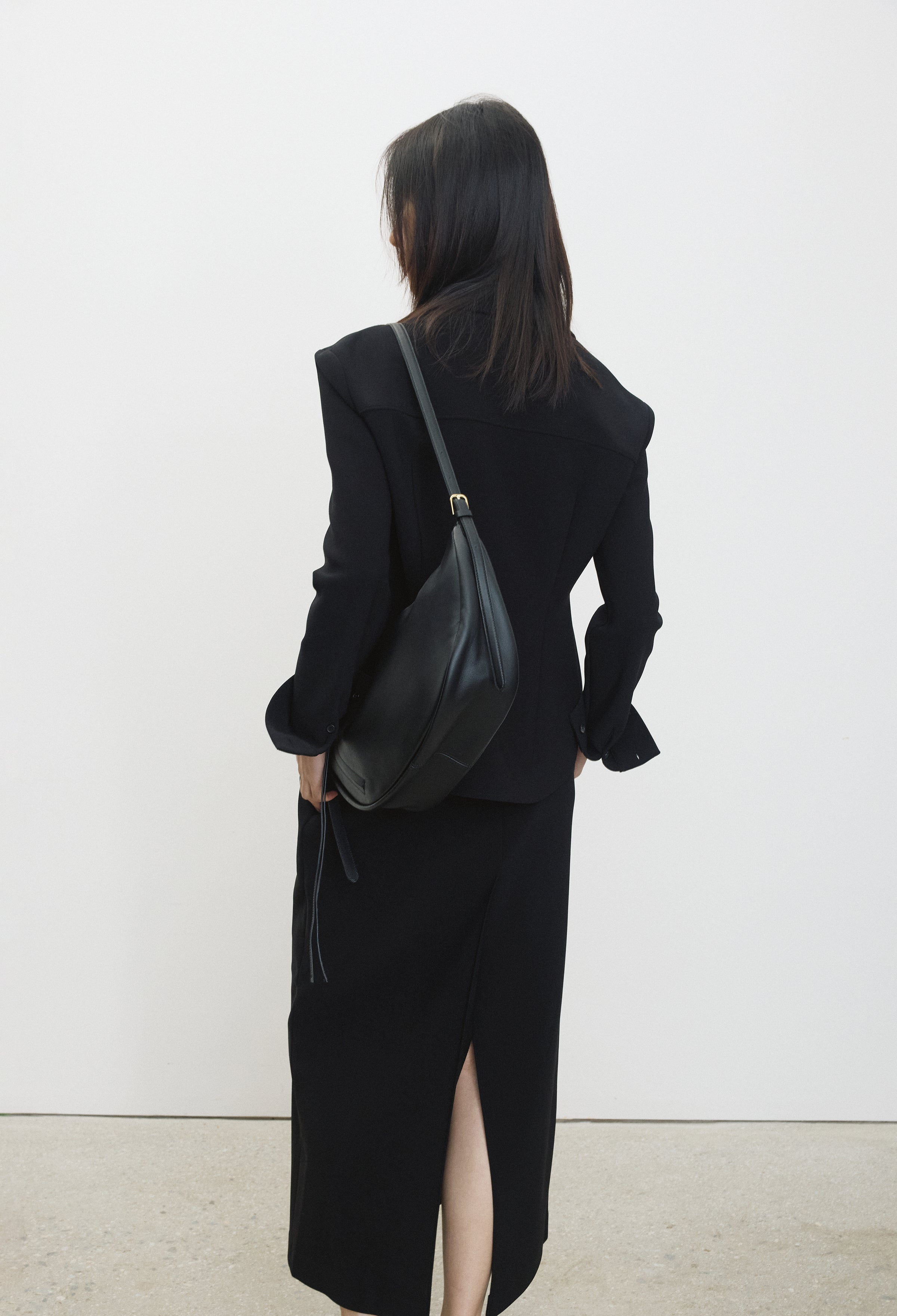 High-density Stretch Maxi Skirt Black