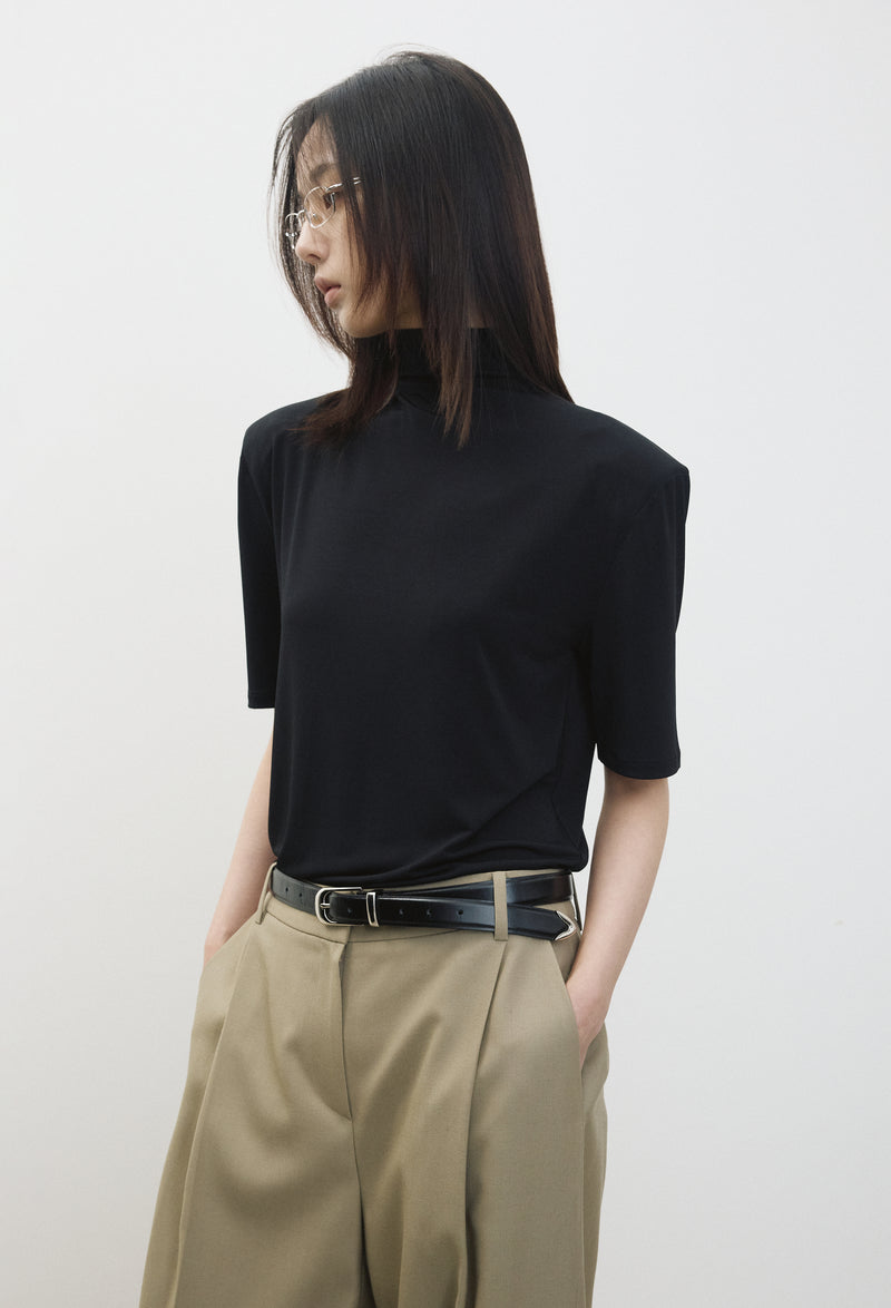 Padded short-sleeve top black